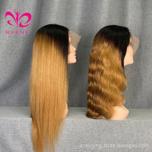 Ombre Human Hair Wig Body Wave /Straight  1B 30 Human Hair Lace Frontal Wigs Ombre Honey Blonde HD Lace  Brazilian Wig